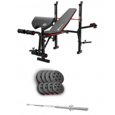 Набор Hop-Sport Premium 39 кг со скамьей HS-1055 Pro и штангой