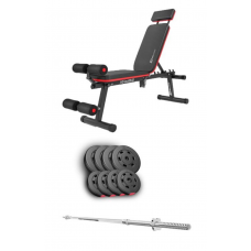 Набор Hop-Sport Premium 39 кг со скамьей и штангой