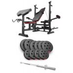 Набор Hop-Sport Premium 59 кг со скамьей HS-1075 Pro и штангой