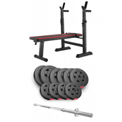 Набір Hop-Sport Premium 59 кг з лавою HS-1080 та штангою