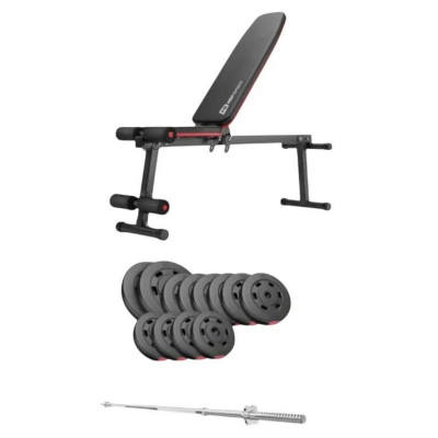 Набір Hop-Sport Premium 69 кг з лавою HS-1010 Pro та штангою