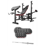 Набір Hop-Sport Premium 69 кг з лавою HS-1075 Pro та штангою