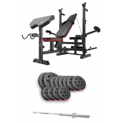 Набір Hop-Sport Premium 69 кг з лавою HS-1075 Pro та штангою