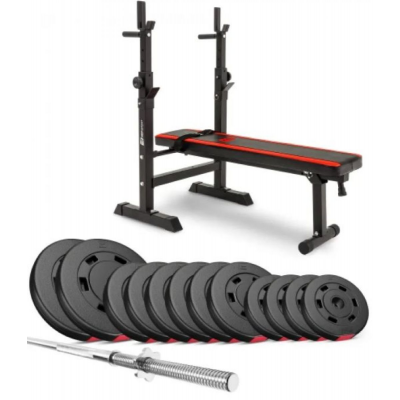 Набір Hop-Sport Premium 69 кг з лавою HS-1080 та штангою