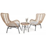 Набір садових меблів Di Volio Sorrento стіл та 2 стільці бежевий/світло-сірий