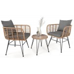 Набір садових меблів Di Volio Savio стіл та 2 стільці бежевий/темно-сірий