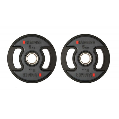 Олімпійські диски Hammer PU Weight Discs 2 по 5 кг 4707, чавун