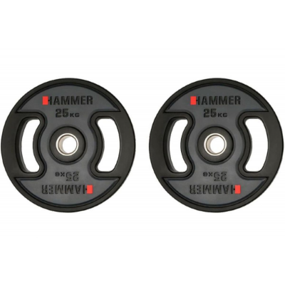 Олимпийские диски Hammer PU Weight Discs 2*25 kg 4711, Черный