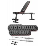 Набір Hop-Sport Premium 135 кг з лавкою HS-1010 Pro, штангами та гантелями