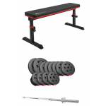 Набір Hop-Sport Premium 69 кг з лавкою HS-1025 Pro та штангою