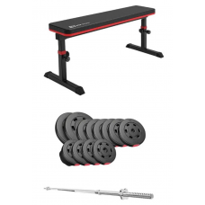 Набор Hop-Sport Premium 69 кг со скамьей HS-1025 Pro и штангой