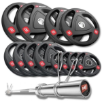 Набор олимпийских дисков Hop-Sport PRO 145 кг с грифом 165см