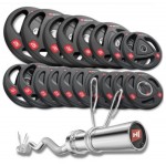 Набір олімпійських дисків Hop-Sport PRO 175 кг з W-подібним грифом