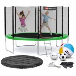 Батут Hop-Sport 12ft (366см) зелений із зовнішньою сіткою