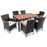 Садові меблі Di Volio VERONA 6+1 чорно-кремові