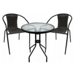 Садові меблі Chomik Bistro New стіл і 2 стільці чорні