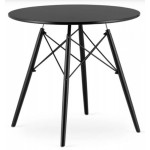 Стіл круглий Leobert Todi 80см чорний/чорні ніжки