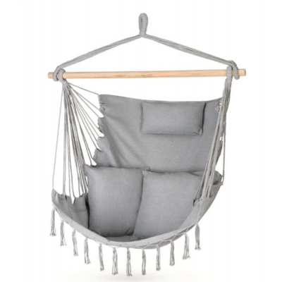 Бразильское кресло - гамак Outtec Boho XXL серый, хлопок