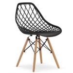 Стул Leobert Sakai с деревянными ножками ажурная спинка черный