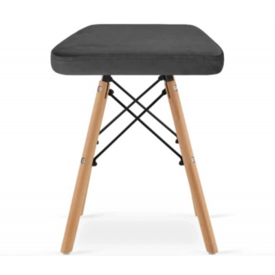 Табурет Leobert Werk квадратний з дерев'яними ніжками сірий темний