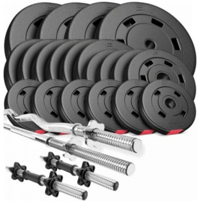 Набір Hop-Sport Premium 105 кг зі штангами та гантелями, домашній