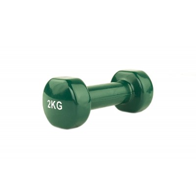Гантель виниловая Stein 2.0 кг / шт/ зеленая арт. LKDB-504A-2