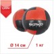 М'яч BS - медицинбол, шкіряний, червоно / чорний, 1 кг "