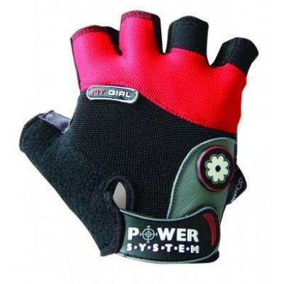 Перчатки для фитнеса и тяжелой атлетики Power System Fit Girl PS-2900 S Black/Red