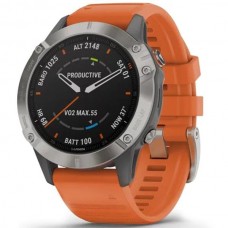 Спортивные часы Garmin Fenix 6 Titanium with Ember Orange Band 010-02158-14