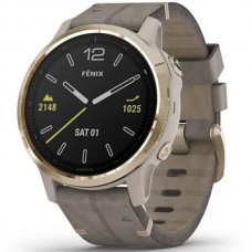 Спортивні годинник Garmin Fenix 6S Light Gold-tone with Shale Gray Leather Band 010-02159-40