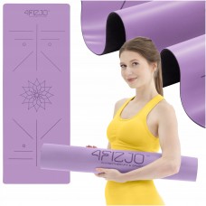 Килимок (мат) спортивний 4FIZJO PU 183 x 68 x 0.4 см для йоги та фітнесу Violet (P-5907739319548)