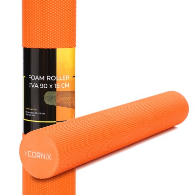 Массажный ролик Cornix EVA+ 90 x 15 см (валик, роллер) XR-0312 Orange