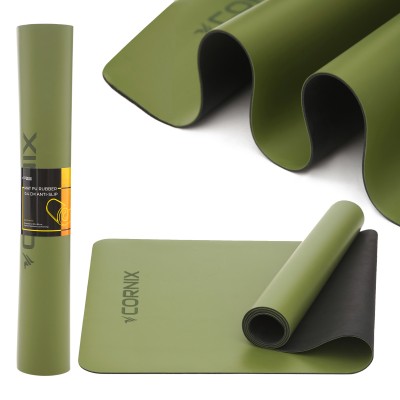 Коврик спортивный Cornix PU 183 x 68 x 0.4 см для йоги и фитнеса XR-0321 Green