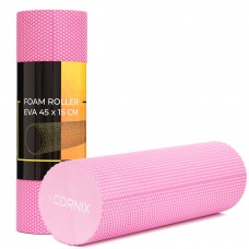 Массажный ролик Cornix EVA+ 45 x 15 см (валик, роллер) XR-0303 Pink