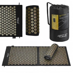 Коврик акупунктурный с валиком 4FIZJO Classic Mat XL Black/Gold (P-5907739315052)