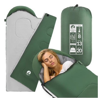 Спальный мешок (спальник) одеяло Mountain Goat 2 в 1 Standard 8 ...+20°C R Olive/Grey (P-5905973400961)