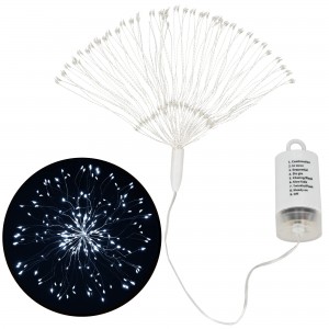 Гирлянда фейерверк на батарейках Springos 3D 100 LED CL0182 Cold White Гирлянда фейерверк на батарейках Springos 3D 100 LED CL0182 Cold White