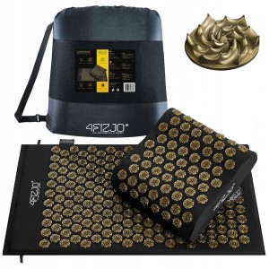 Коврик акупунктурный с подушкой 4FIZJO Ergo Mat Black/Gold (P-5907739313881)