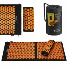 Коврик акупунктурный с валиком 4FIZJO Classic Mat XL Аппликатор Кузнецова Black/Orange (P-5907222931776)