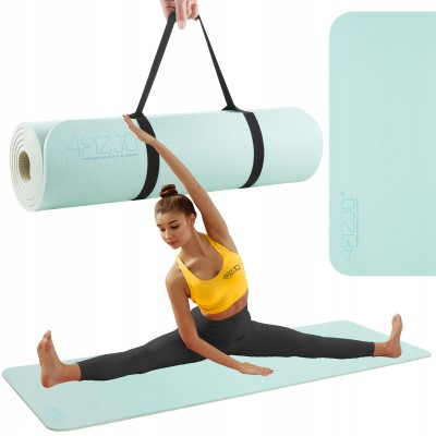 Килимок (мат) спортивний 4FIZJO TPE 180 x 60 x 1 см для йоги та фітнесу Mint/Grey (P-5907739311917)