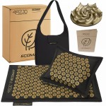 Килимок акупунктурний з подушкою 4FIZJO Eco Mat Black/Gold (P-5907739311566)