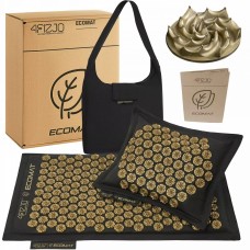Коврик акупунктурный с подушкой 4FIZJO Eco Mat Аппликатор Кузнецова Black/Gold (P-5907739311566)