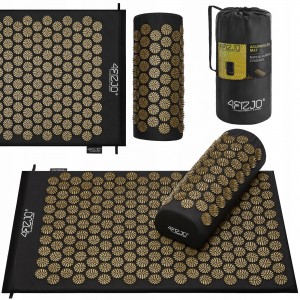 Коврик акупунктурный с валиком 4FIZJO Classic Mat Black/Gold (P-5907739314987)