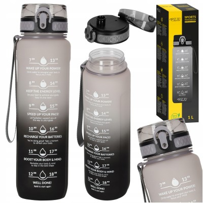 Бутылка для воды спортивная 4FIZJO 1000 мл Grey/Black (P-5905973400756)