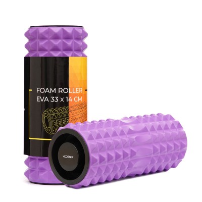 Массажный ролик Cornix EVA 33 x 14 см (валик, роллер) XR-0338 Violet