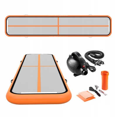 Мат надувний гімнастичний 4FIZJO Air Track Mat 500 x 100 x 15 см White/Orange (P-5907739311795)
