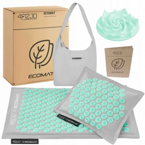 Коврик акупунктурный с подушкой 4FIZJO Eco Mat Grey/Mint (P-5907739312181)