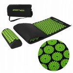 Коврик акупунктурный с валиком SportVida Аппликатор Кузнецова 130 x 50 см SV-HK0353 Black/Green