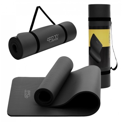 Килимок (мат) спортивний 4FIZJO NBR 180 x 60 x 1 см для йоги та фітнесу Black (P-5907222931462)