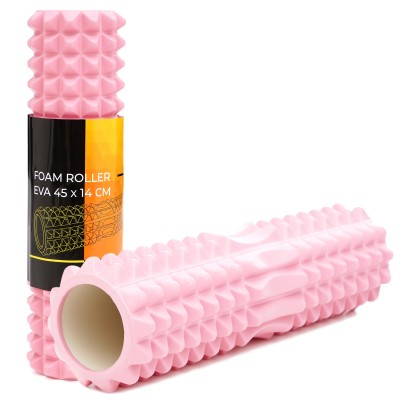 Массажный ролик Cornix EVA 45 x 14 см (валик, роллер) XR-0336 Light Pink
